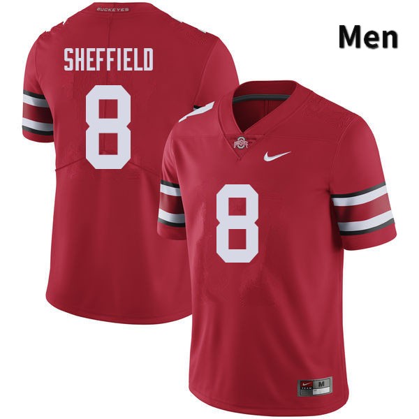 Ohio State Buckeyes Kendall Sheffield Men's #8 Red Authentic Stitched College Football Jersey